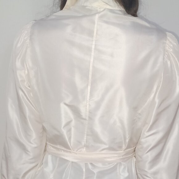 Rickie Freeman Teri Jon 100% Silk Cream Blouse - Picture 5 of 8